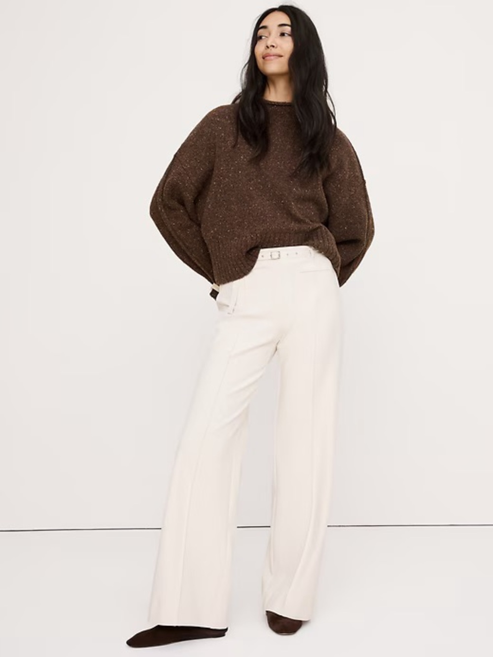 Banana Republic Mid-Rise Wide-Leg City Stretch Pant 875492